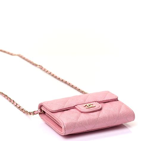 iridescent pink chanel card holder|CHANEL Iridescent Caviar Quilted Card Holder Pink.